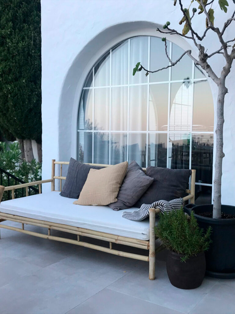 En terrasse ved en af vores deleboliger som ikke der timeshare